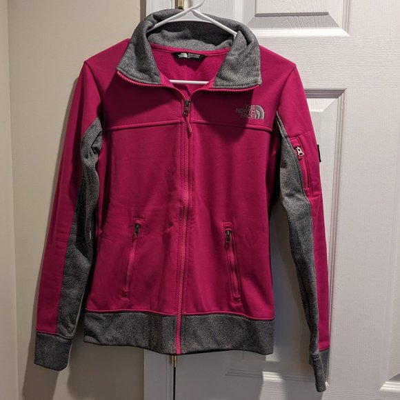 The North Face Jackets & Blazers - North Face Pink Gray Sweatshirt Jacket  Size S